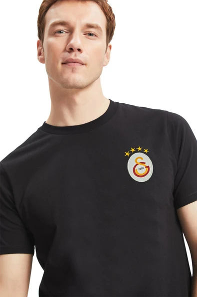 Galatasaray Orijinal Lisanslı Siyah Basic T-Shirt  XZY - Resim 6