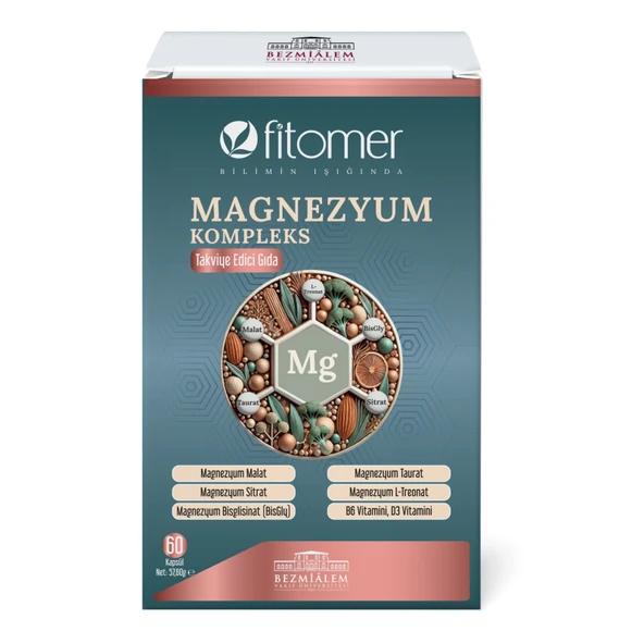 FİTOMER MAGNEZYUM P5P  B6 VİTAMİN VE  D VİTAMİNİ 60 KAPSÜL ürün görseli 1