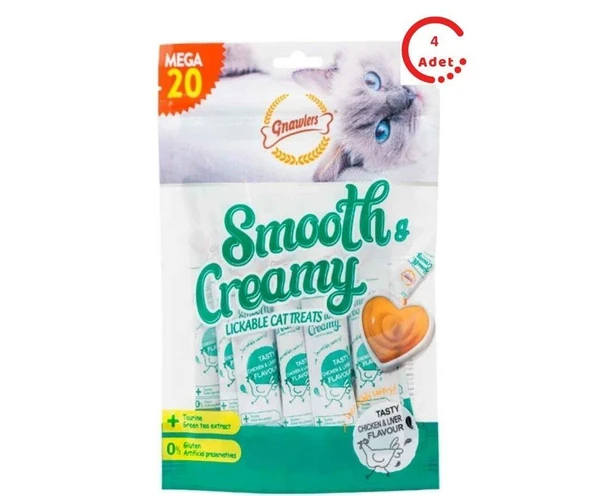 Gnawlers Krema Kedi Ödülü Tavuklu Ciğerli 20x15 Gr x 4 Adet ürün görseli 1