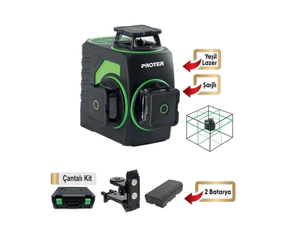 PROTER PL 360 LS LAZER 3X360 ° ŞAKÜL YEŞİL IŞIKLI ürün görseli 1