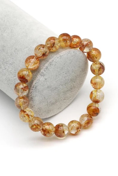 Sarı Topaz Doğal Taş Bileklik 9 mm Küre Kesim ürün görseli 1