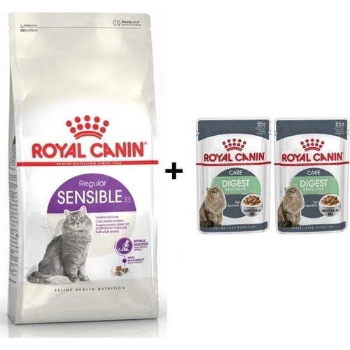 Royal Canin Sensible 33 Kuru Kedi Maması 2 kg + 2 Adet Yaş Mama Hediye ürün görseli 1