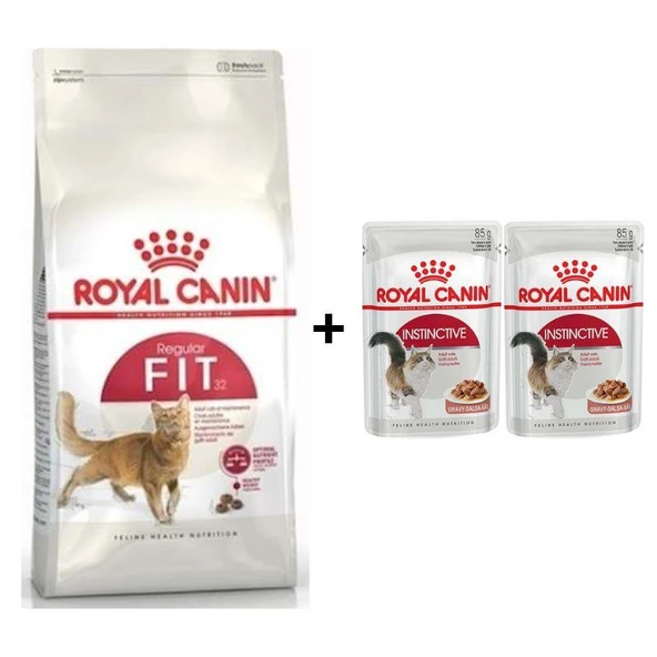 Royal Canin Fit 32  Kuru Kedi Maması 4 Kg + 2 Adet Yaş Mama Hediye ürün görseli 1