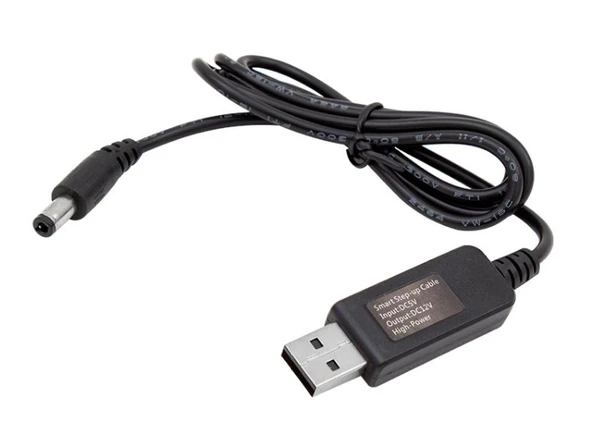 Usb To Dc 5.5,2.5mm Standart  Uçlu, 12 Volt  1 Amper 5 Volt To 12 Volt Çevirici Adaptör ürün görseli 1