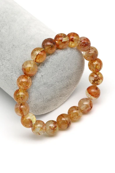 Sarı Topaz Doğal Taş Bileklik 10 mm Küre Kesim ürün görseli 1
