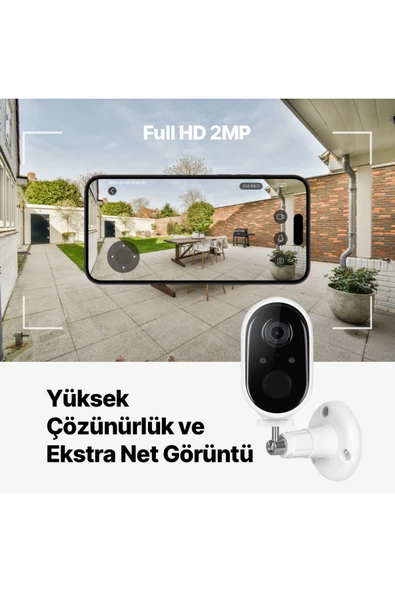 Wizi Pro W Full HD İç/Dış Mekan Bataryalı Wi-Fi Akıllı Kamera - Resim 3