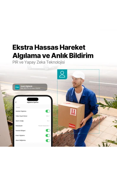 Wizi Pro W Full HD İç/Dış Mekan Bataryalı Wi-Fi Akıllı Kamera - Resim 6