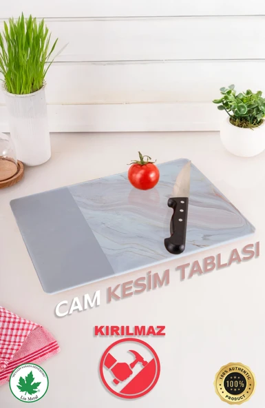 Temperli Cam Kesim Tahtası 25*35 Siyah My Kitchen – Çizilmez, Isıya Dayanıklı, Kırılmaz, Kaymaz ürün görseli 1