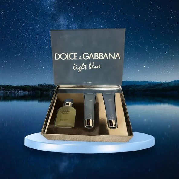 Dolce & Gabbana Light Blue EDT 75 ml erkek + 50 ml +50 ml vücut losyonu ürün görseli 1