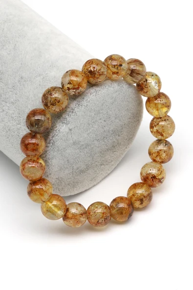 Sarı Topaz Doğal Taş Bileklik 10 mm Küre Kesim ürün görseli 1