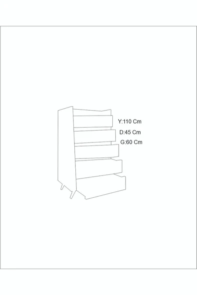 FUHO Anze 5li Şifonyer - Resim 4
