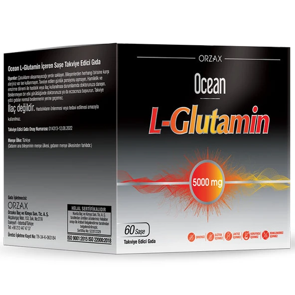 Orzax Ocean L-Glutamin 5000 mg 60 Saşe ürün görseli 1