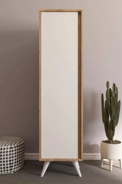 FUHO Omni Raflı Vestiyer Meşe-Beyaz ürün görseli 1
