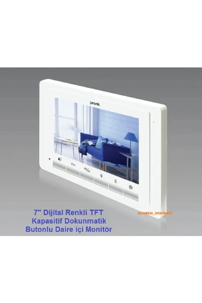 7 inç Dijital Renkli Tft Dokunmatik Butonlu Daire içi Pratik Kart Monitör ürün görseli 1