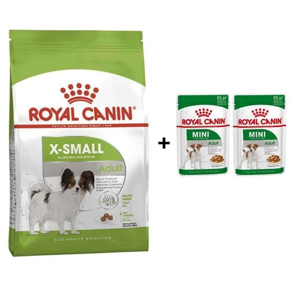 Royal Canin Adult X Small Köpek Maması 1,5 kg + 2 Adet Yaş Mama Hediye ürün görseli 1