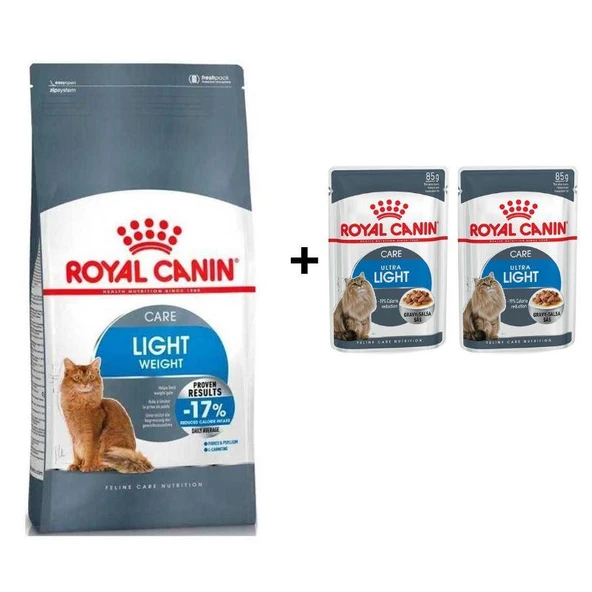 Royal Canin Light Weight Kedi Maması 1,5 Kg + 2 Adet Yaş Mama Hediye ürün görseli 1