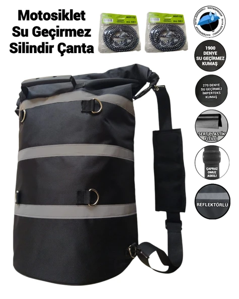 Motosiklet Su Geçirmez Silindir Çanta ürün görseli 1