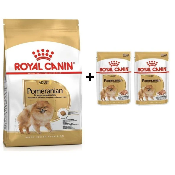 Royal Canin Pomeranian Yetişkin Köpek Maması 3kg + 2 Adet Yaş Mama Hediye ürün görseli 1