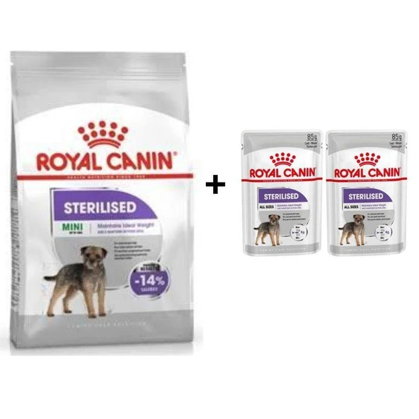 Royal Canin Mini Sterilised Kısır Köpek Maması 3 Kg + 2 Adet Yaş Mama Hediye ürün görseli 1