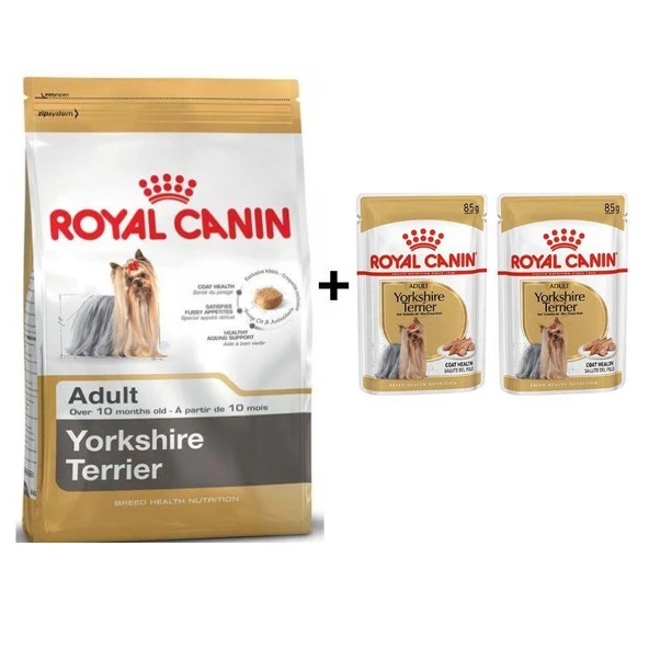 Royal Canin Yorkshire Terrier Köpek Maması 1,5 kg + 2 Adet Yaş Mama Hediye ürün görseli 1