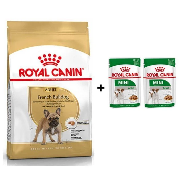 Royal Canin French Bulldog Yetişkin Köpek Maması 3 kg + 2 Adet Yaş Mama Hediye ürün görseli 1