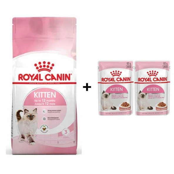 Royal Canin Kitten Yavru Kuru Kedi Maması 2 Kg + 2 Adet Yaş Mama Hediye ürün görseli 1