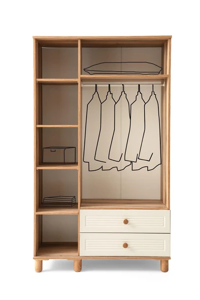 FİNİKE MDF 3 KAPILI DOLAP -EKRU - Resim 2