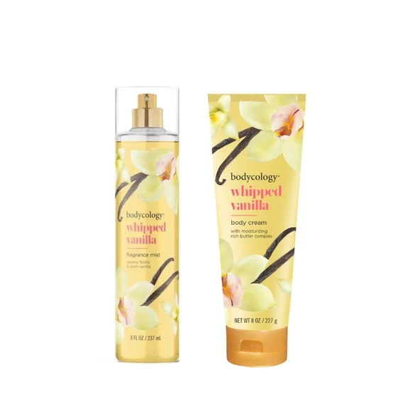 Bodycology Whipped Vanilla Fragrance Mist  Vanilya Kokulu Kadın Vücut Spreyi + Vücut Kremi Seti ürün görseli 1