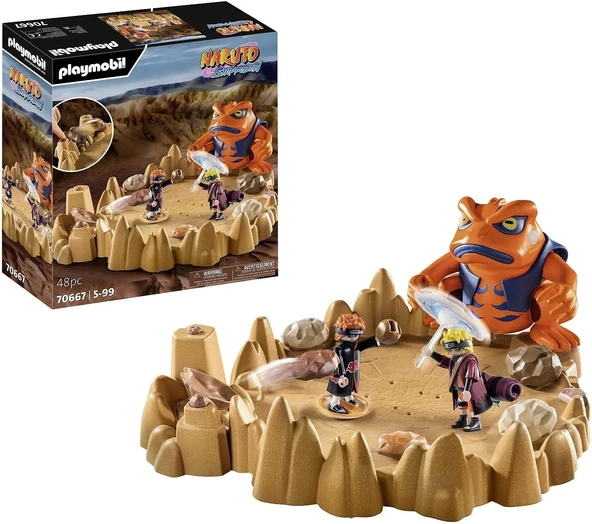 Playmobil Naruto Shippuden 70667 Naruto vs Pain, Krater Taban Plakası ve Dev Kurbağa Gamakichi ile Heyecan verici Düello ürün görseli 1