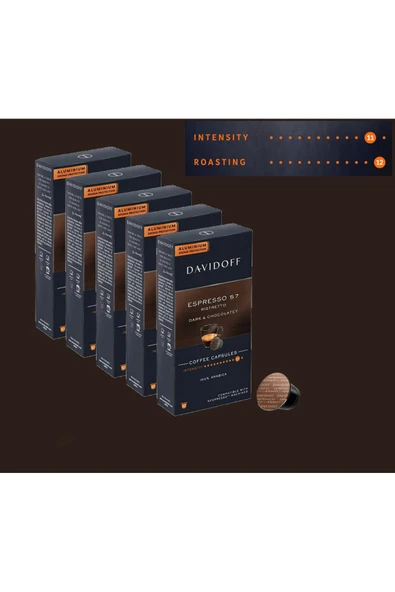 Davidoff 5x10 Kapsül Kahve Espresso 57 Rıstretto Dark&chocolatey (NESPRESSO UYUMLU) ürün görseli 1