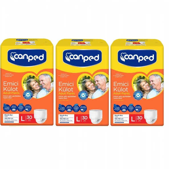 Canped Emici Külot Büyük Boy L 30'lu 3 Adet Hasta Bezi ürün görseli 1