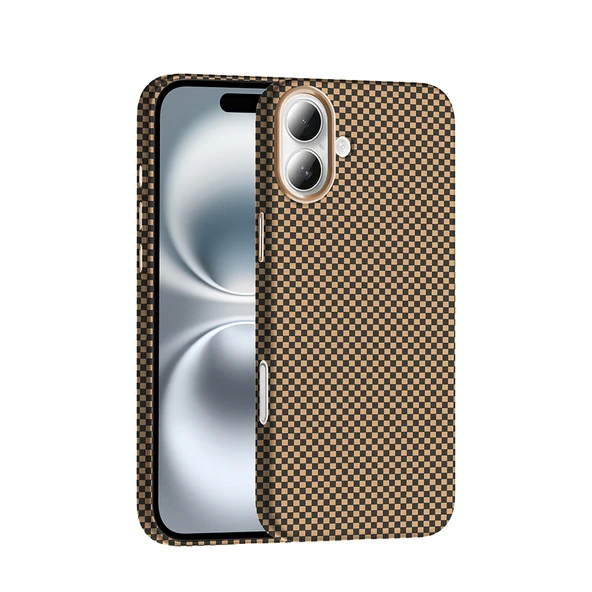 Apple iPhone 16 Kılıf M-safe Şarj Özellikli Karbon Fiber Görünümlü Zore Gros Kapak ürün görseli 1