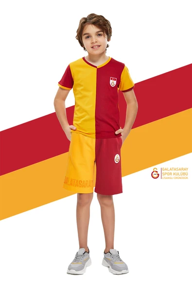 Galatasaray Orijinal Metin Oktay Çocuk T-shirt ve Şort Set ürün görseli 1