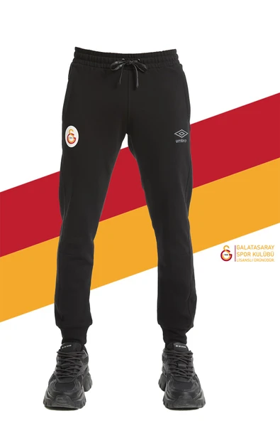 Galatasaray Orijinal Lisanslı Umbro Lastikli Paça Siyah Eşofman Altı TD-0081 ürün görseli 1