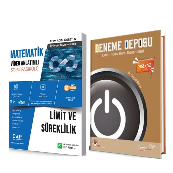 Çap Limit Süreklilik Konu Anlatımlı Soru Bankası ve Deneme Deposu Deneme Seti 2 Kitap ürün görseli 1