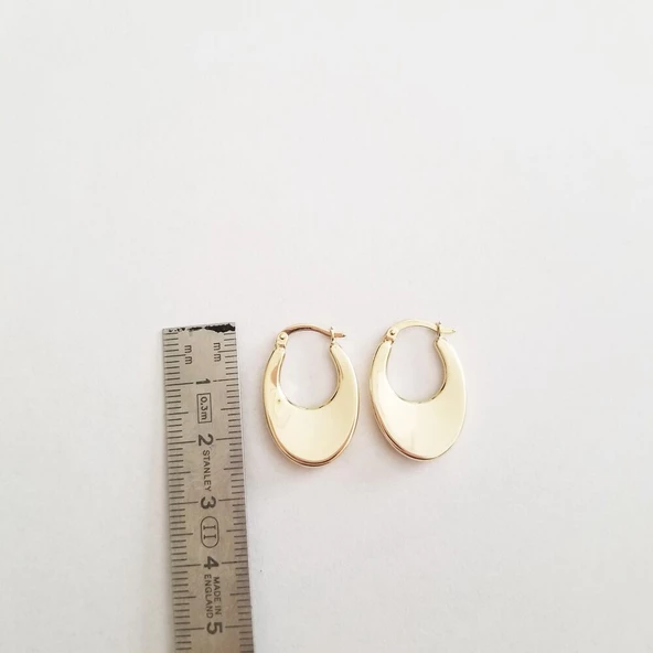 Damla Model Altın Küpe 14 Ayar 2,5 cm - Resim 4