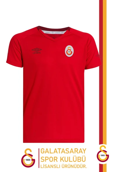 Galatasaray Orijinal Lisanslı Umbro V Yaka Kırmızı T-Shirt ürün görseli 1