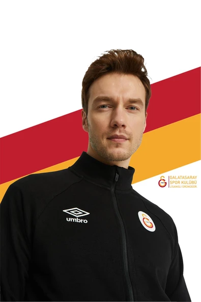 Galatasaray Orijinal Lisanslı Dik Yaka Fermuarlı Siyah Sweat ürün görseli 1
