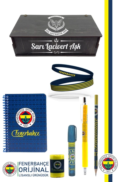 Fenerbahçe Orijinal Lisanslı Kalem Bileklik Bloknot Kalemtraş Silgi Hediyelik Set ürün görseli 1