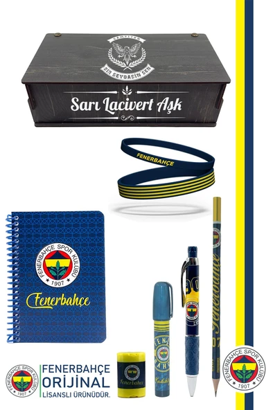Fenerbahçe Orijinal Lisanslı Kalem Bileklik Bloknot Silgi Hediyelik Set ürün görseli 1