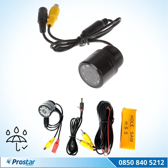 Gece Görüşlü 28 Mm Vidalı Hd 9 Led Işıklı Geri Görüş Kamerası ürün görseli 1