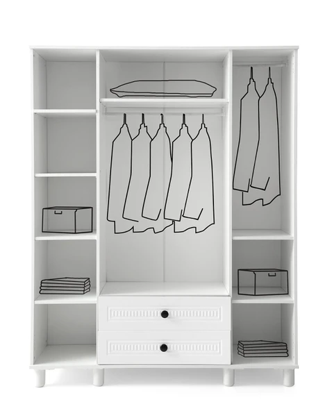 BOHEM MDF 4 KAPILI DOLAP-BEYAZ - Resim 2