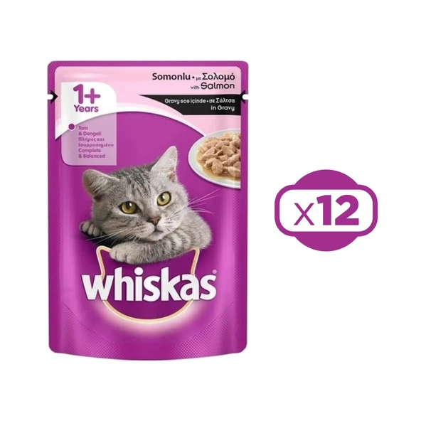 Whiskas Pouch Somonlu Yetişkin Kedi Konservesi 85 gr X 12 Adet ürün görseli 1
