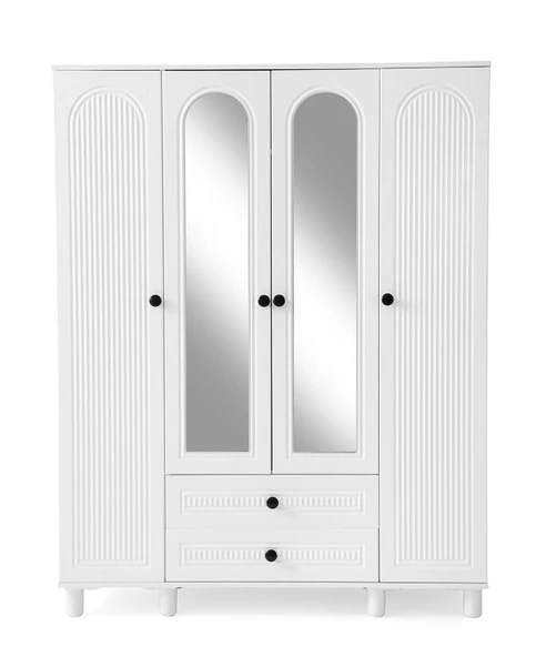 BOHEM MDF 4 KAPILI DOLAP-BEYAZ ürün görseli 1