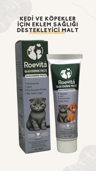 Roevita Kedi ve Köpekler için Eklem Sağlığı Destekleyici Glokozamin Malt 100 Gr ürün görseli 1