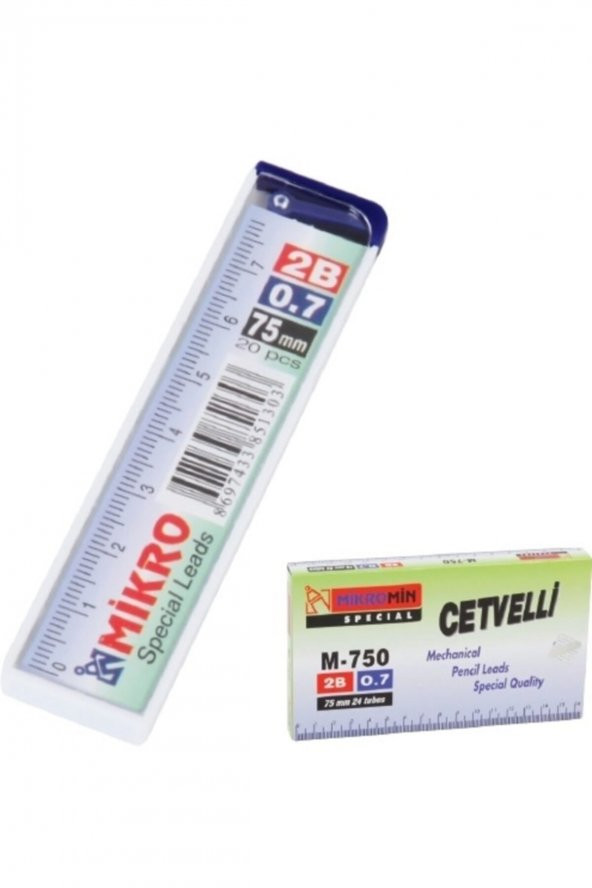 Min Kalem Ucu 0.7 Uc 2b Dereceli Cetvelli - 24lü Paket ürün görseli 1