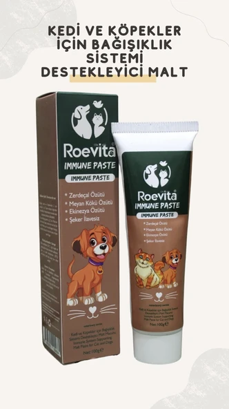 Roevita Kedi ve Köpekler için Immune Sistem Bağışıklık Sistemi Destekleyici Malt Paste 100 Gr ürün görseli 1