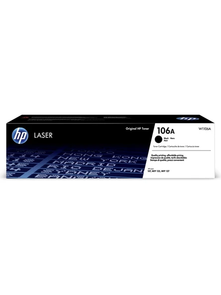 HP 106A Black Original Laser Toner Cartridge (W1106A) ürün görseli 1