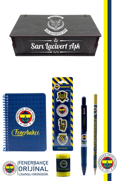 Fenerbahçe Orijinal Lisanslı Kalem Kalemtraş Bloknot Silgi Hediyelik Set ürün görseli 1
