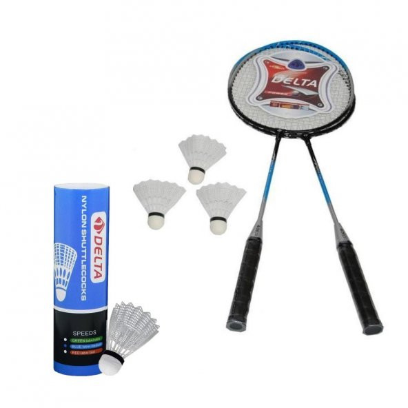 Delta 2 Adet Badminton Raketi + Çantası + 9 Adet Orta Hız Sevenler İçin Badminton Topu Seti ürün görseli 1
